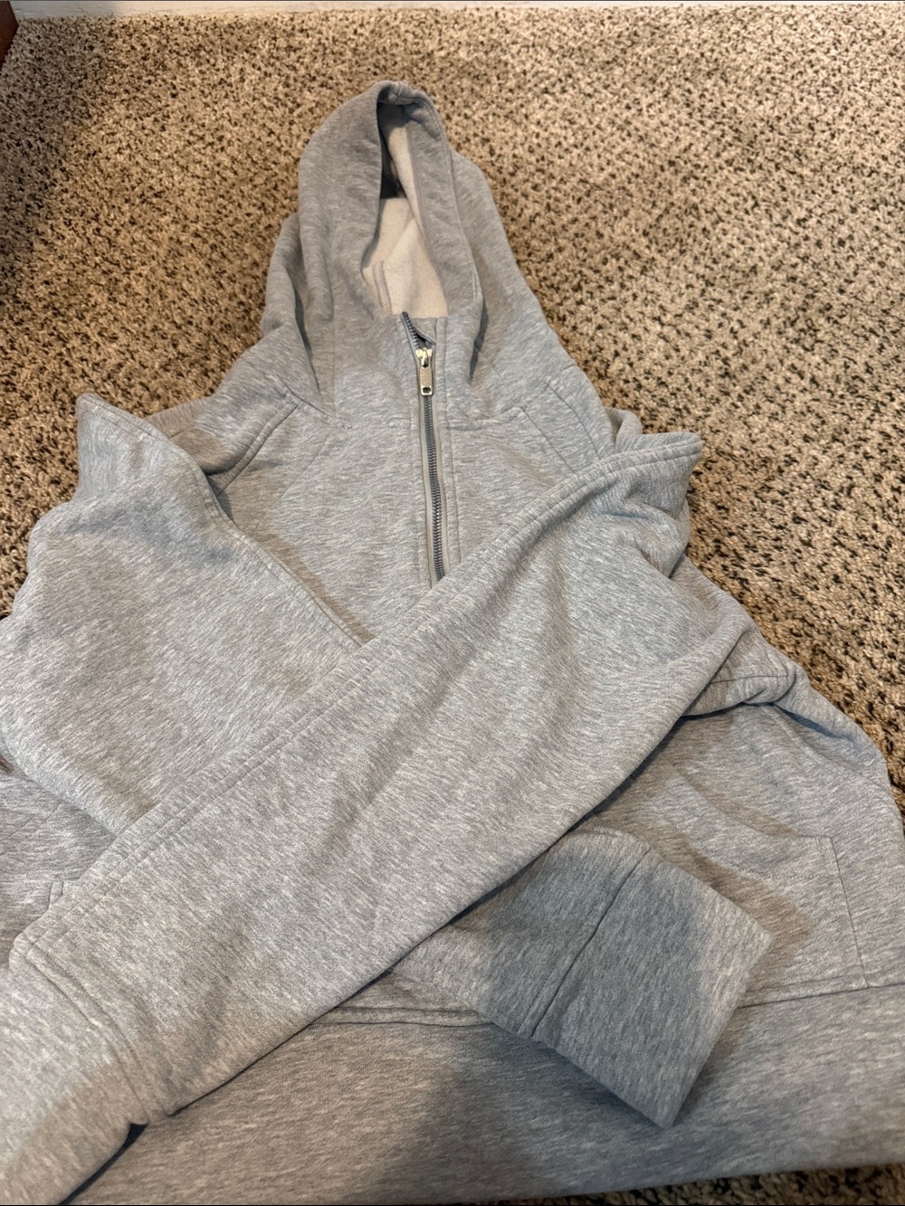 Unbranded Gray Quarter-Zip Hoodie Size Small